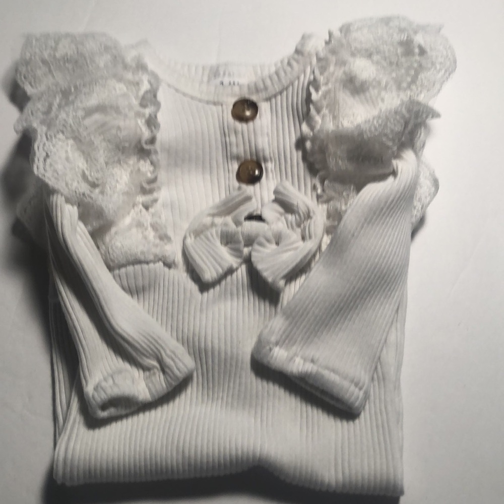 Girls lacy white fall one piece